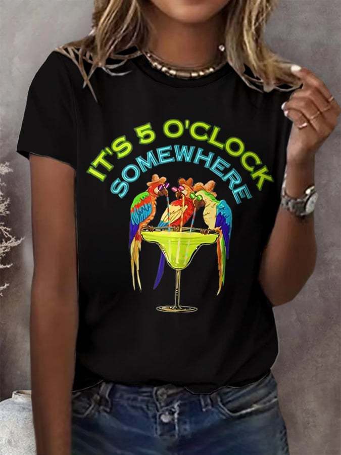 Women's Retro 5 O'clock Print T-Shirt