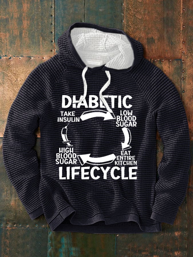 Men's Diabetic Life Cycle Diabetes Support Awareness Print Sweatshirt