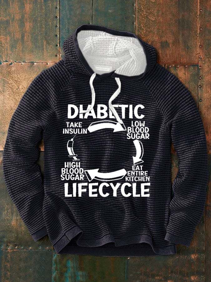 Men's Diabetic Life Cycle Diabetes Support Awareness Print Sweatshirt