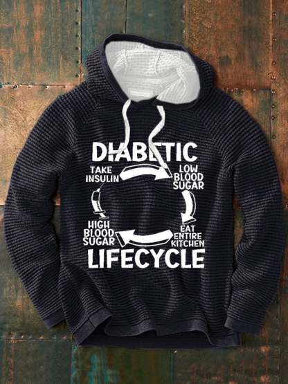 Men's Diabetic Life Cycle Diabetes Support Awareness Print Sweatshirt