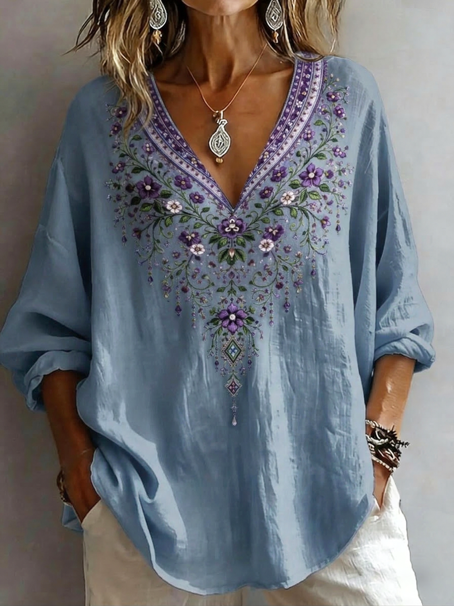 Women's Retro Casual Early Spring Shirt