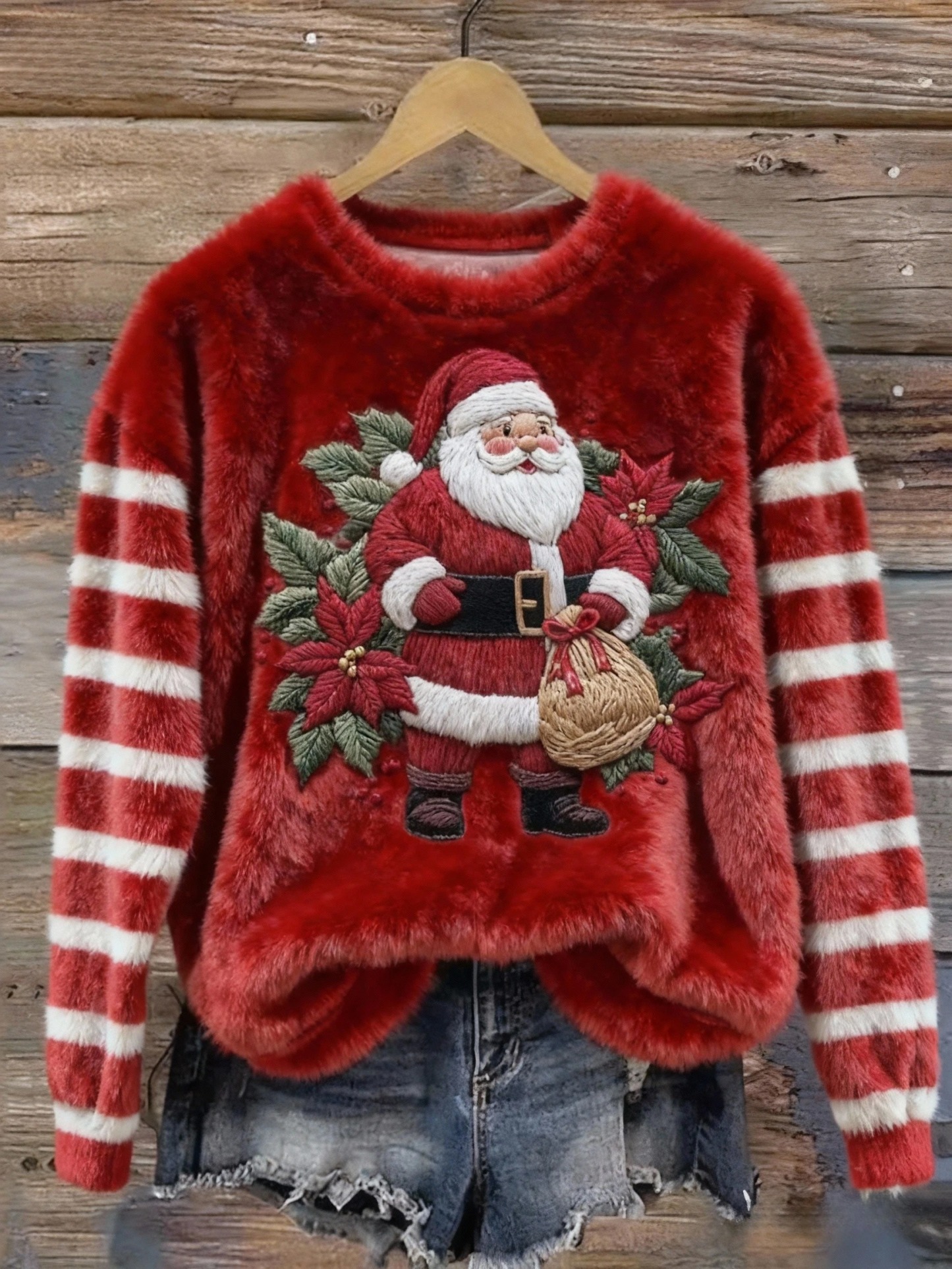 Women's Christmas Santa Claus Art Print Casual Dress