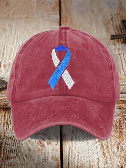 Unisex Printed Diabetes Awareness Washed Distressed Hat