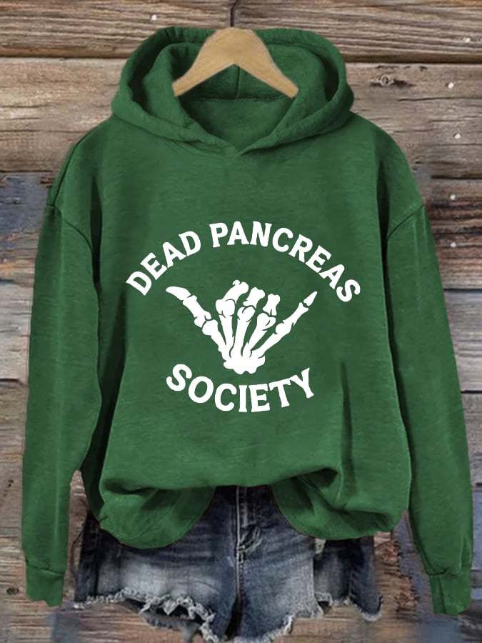 Women's Dead Pancreas Society  Printed Casual Hoodie