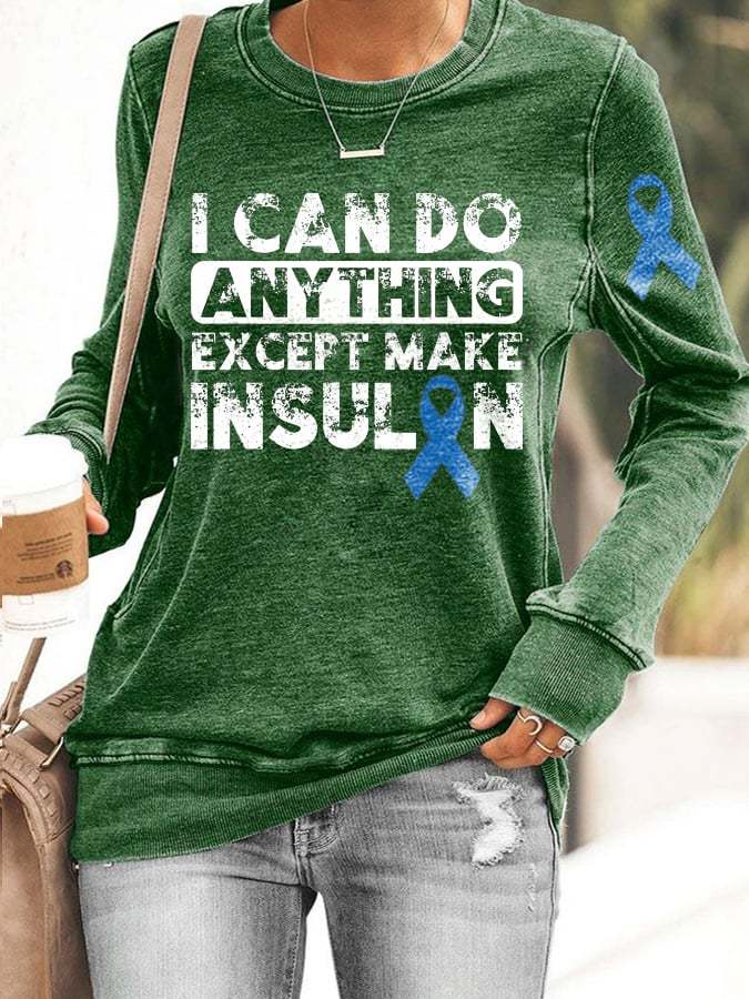 Women's Diabetes Awareness Printed Sweatshirt