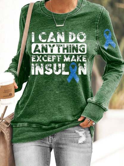 Women's Diabetes Awareness Printed Sweatshirt