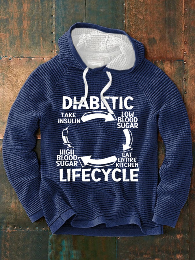 Men's Diabetic Life Cycle Diabetes Support Awareness Print Sweatshirt