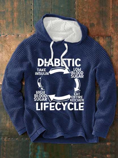 Men's Diabetic Life Cycle Diabetes Support Awareness Print Sweatshirt