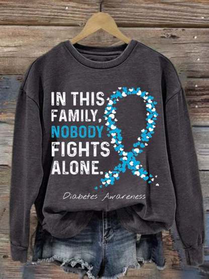 Women's Diabetes Casual Long Sleeve Sweatshirt