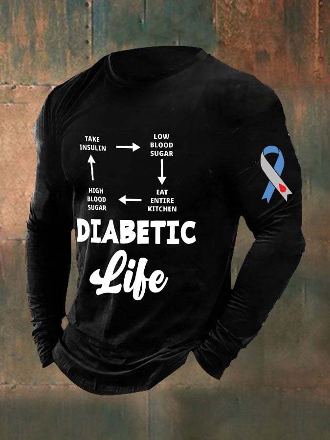 Men's Funny Circle Life Diabetes Awareness Top