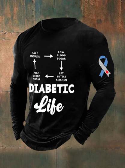 Men's Funny Circle Life Diabetes Awareness Top