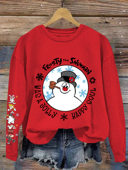 Frosty The Snowman Printed Fleece-lined Unisex Sweatshirt