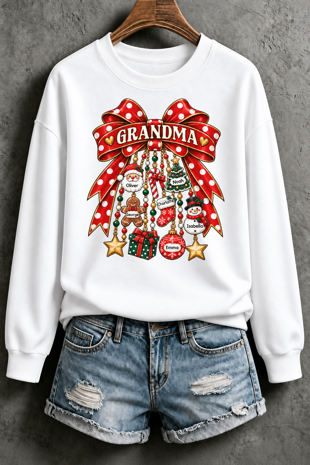 Grandma Retro Christmas Bow Sweatshirt