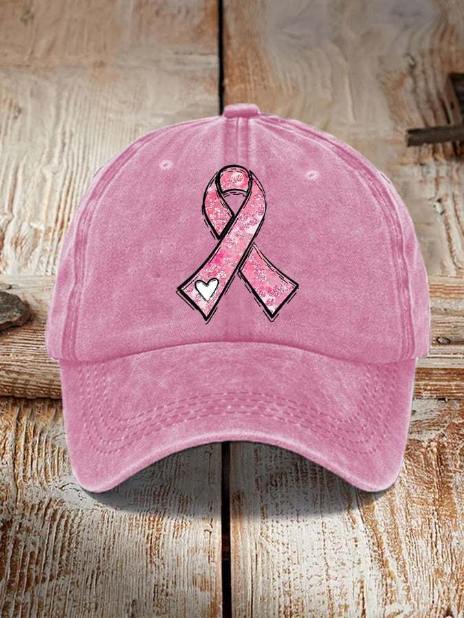 Pink Ribbon Breast Cancer Awareness Warrior Supporter Hat