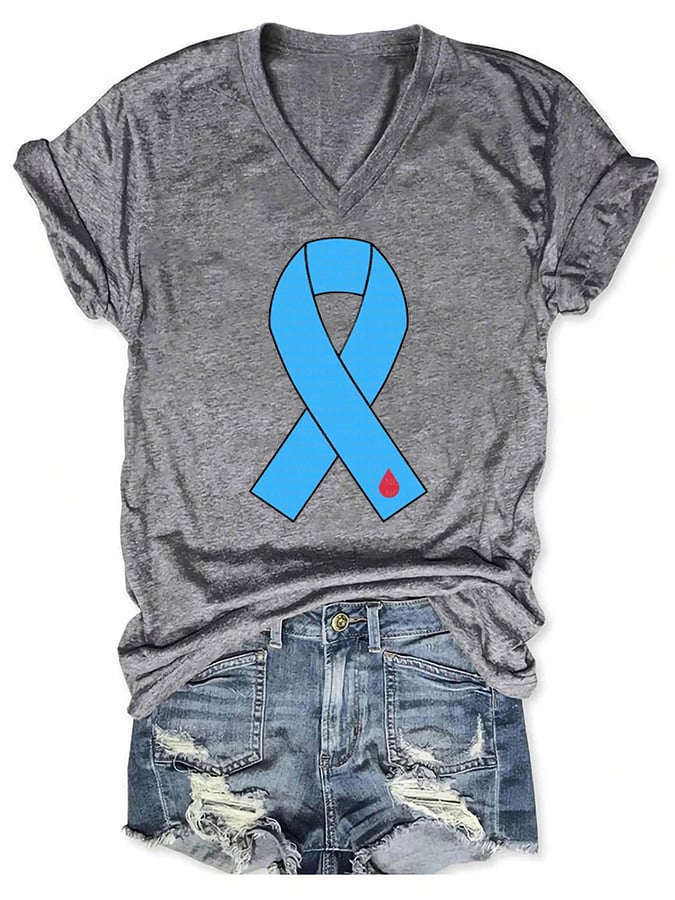 World Diabetes Day Printed Casual T-Shirt