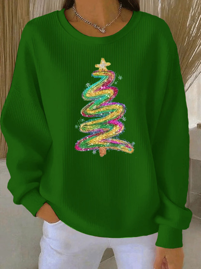 Women's Christmas Tree Pattern  Sweatshirt
