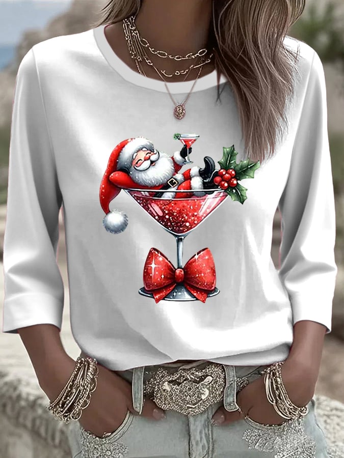 Women's Christmas Printed T-Shirt