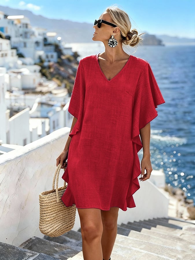 Women'S Casual Solid Color  Dress