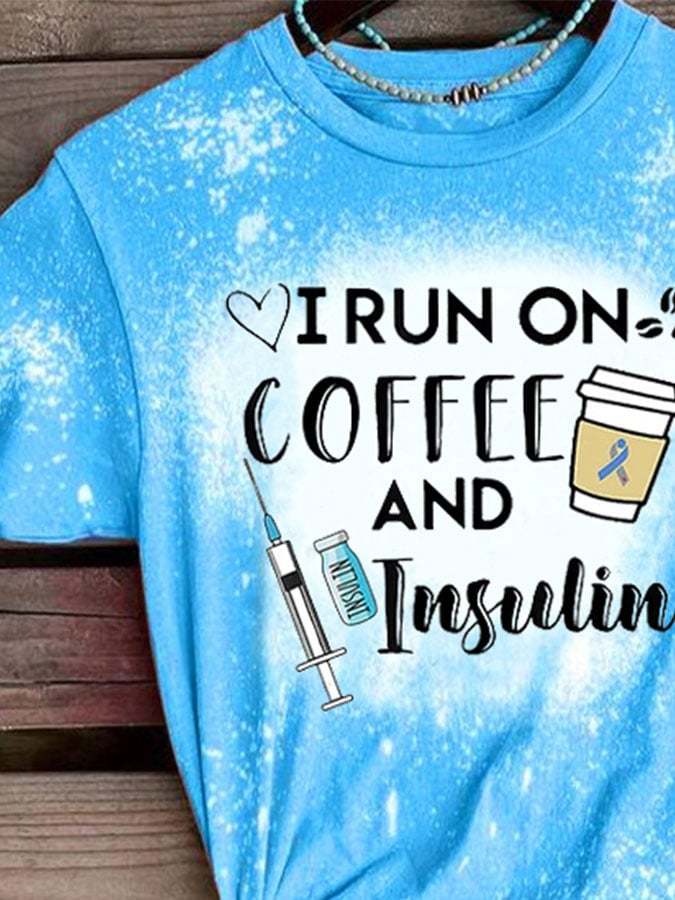 Diabetes Awareness We Wear Blue Print in November Print T-Shirt