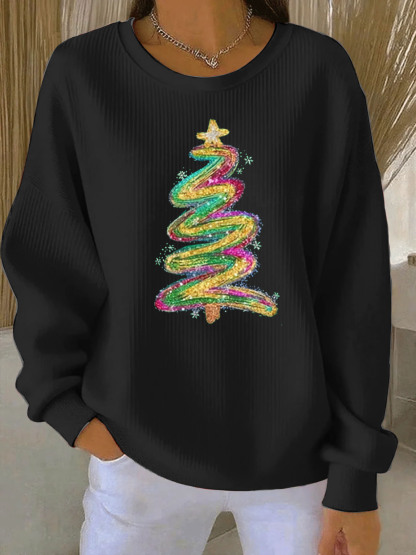 Women's Christmas Tree Pattern  Sweatshirt