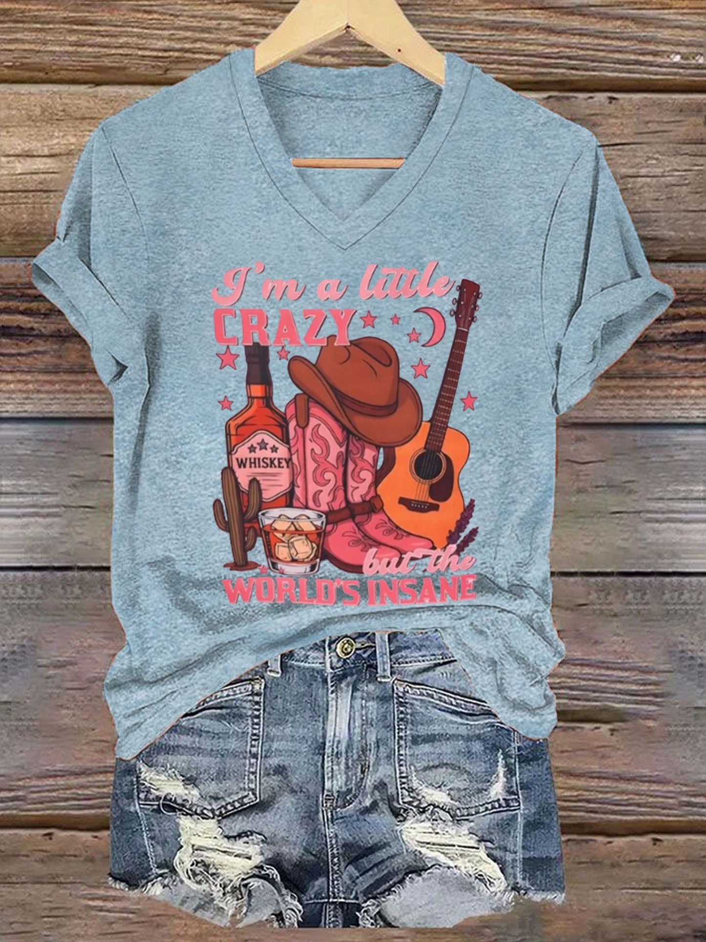 Women's I'm A Little Crazy Printed Short-Sleeved T-Shirt