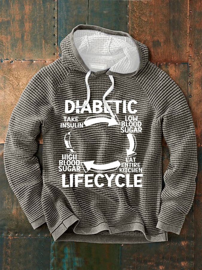 Men's Diabetic Life Cycle Diabetes Support Awareness Print Sweatshirt