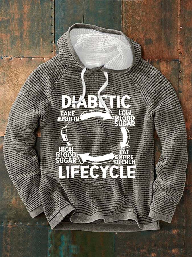 Men's Diabetic Life Cycle Diabetes Support Awareness Print Sweatshirt