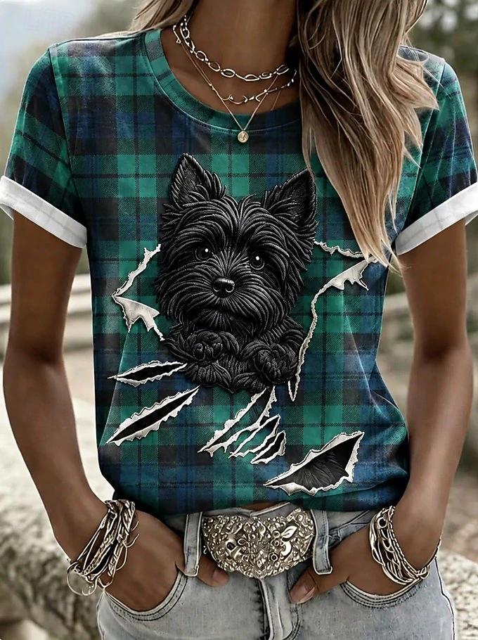 Women’s Casual Henley Collar Short-sleeve Shirt