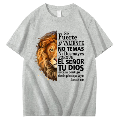 Valiente Josue 1:9 Spanish Christian Bible Verse T-Shirt