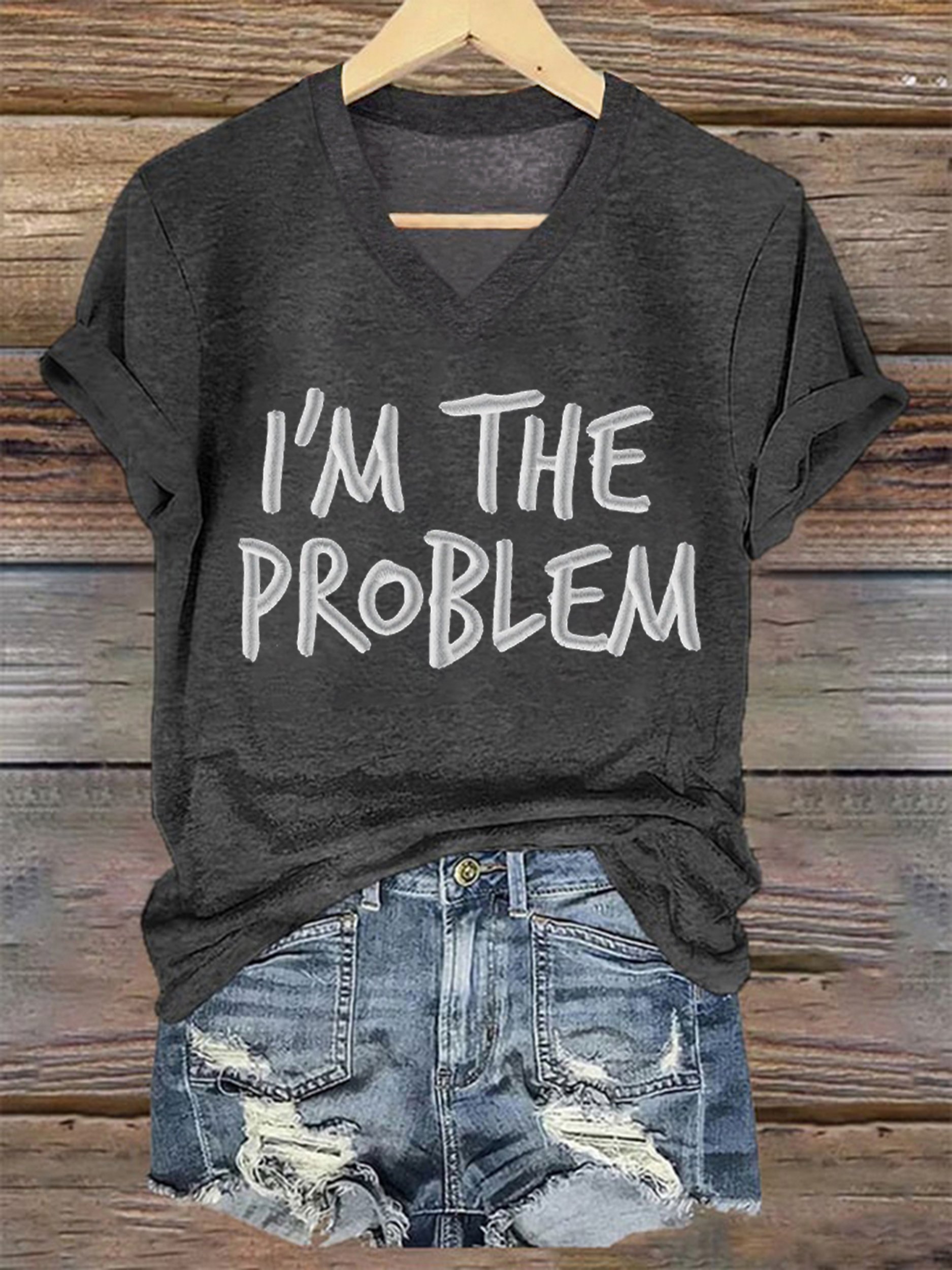 Women's I'm The Problem Printed Short-Sleeved T-Shirt