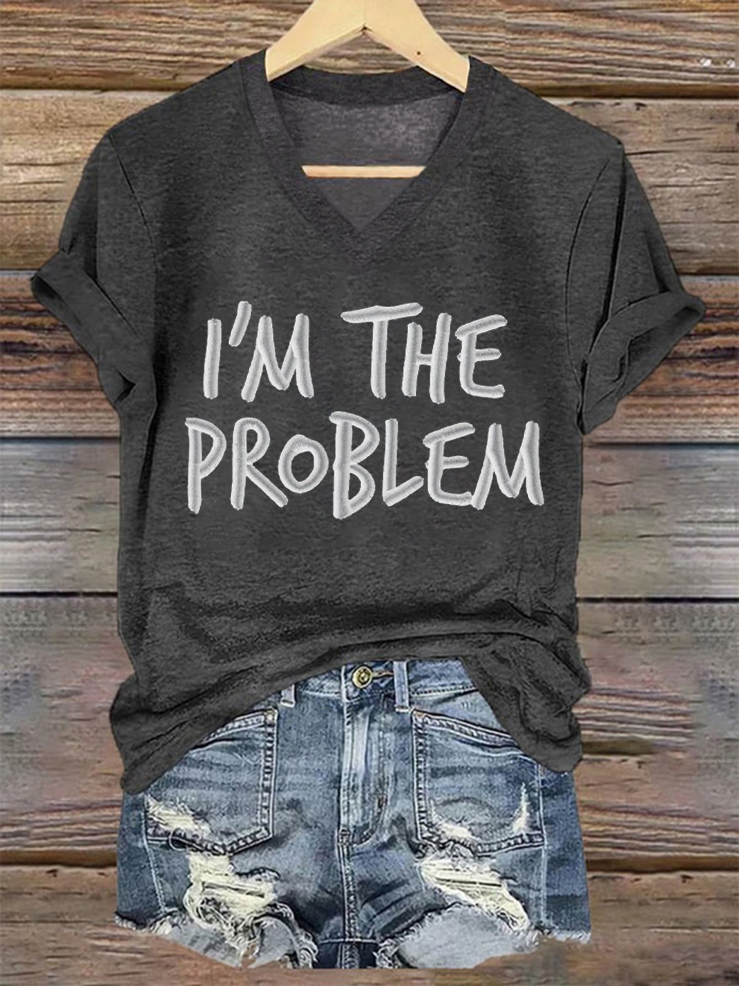 Women's I'm The Problem Printed Short-Sleeved T-Shirt