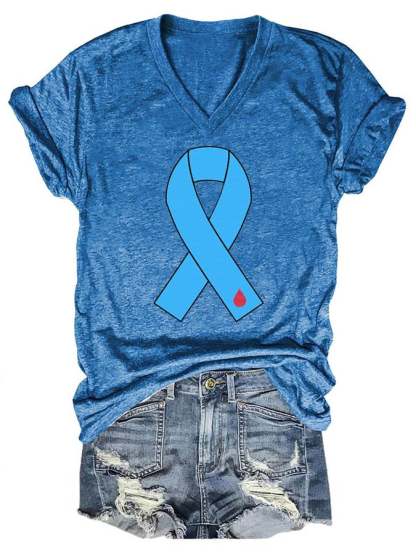World Diabetes Day Printed Casual T-Shirt