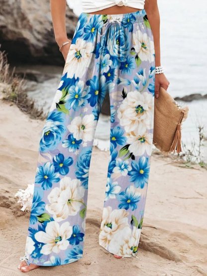 Women's Diabetes Awareness Art Print Wide Leg Pants