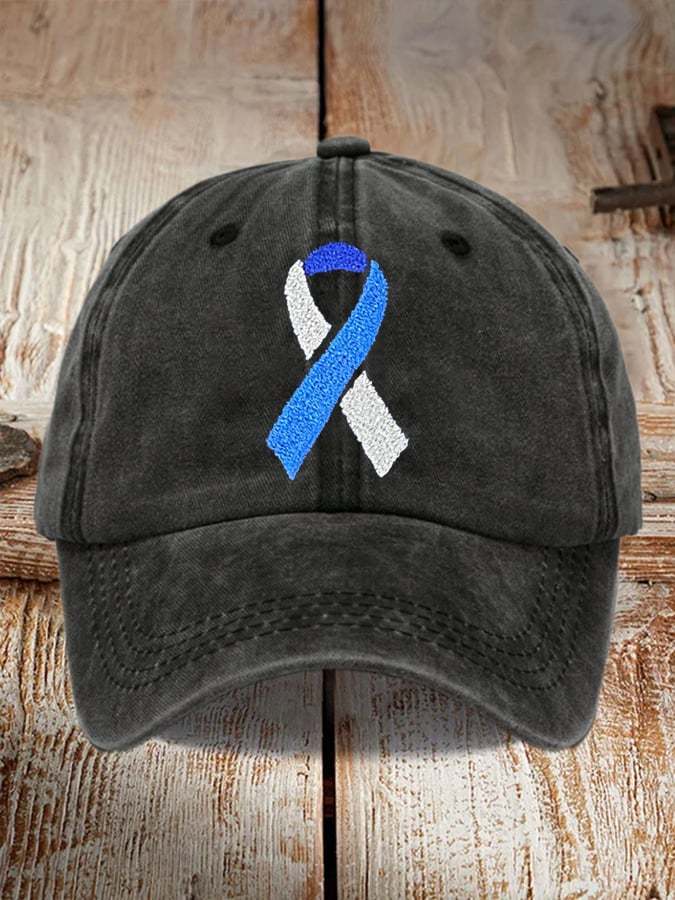 Unisex Printed Diabetes Awareness Washed Distressed Hat