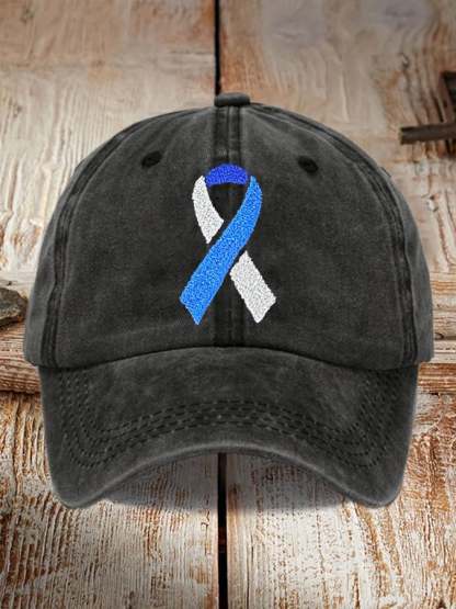 Unisex Printed Diabetes Awareness Washed Distressed Hat