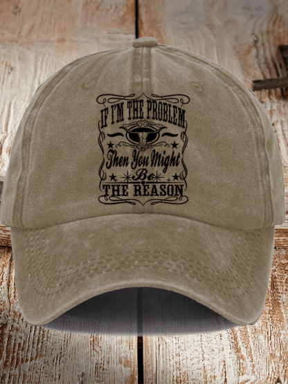 Unisex Distressed Washed Cotton Country Music Morgan Print Hat