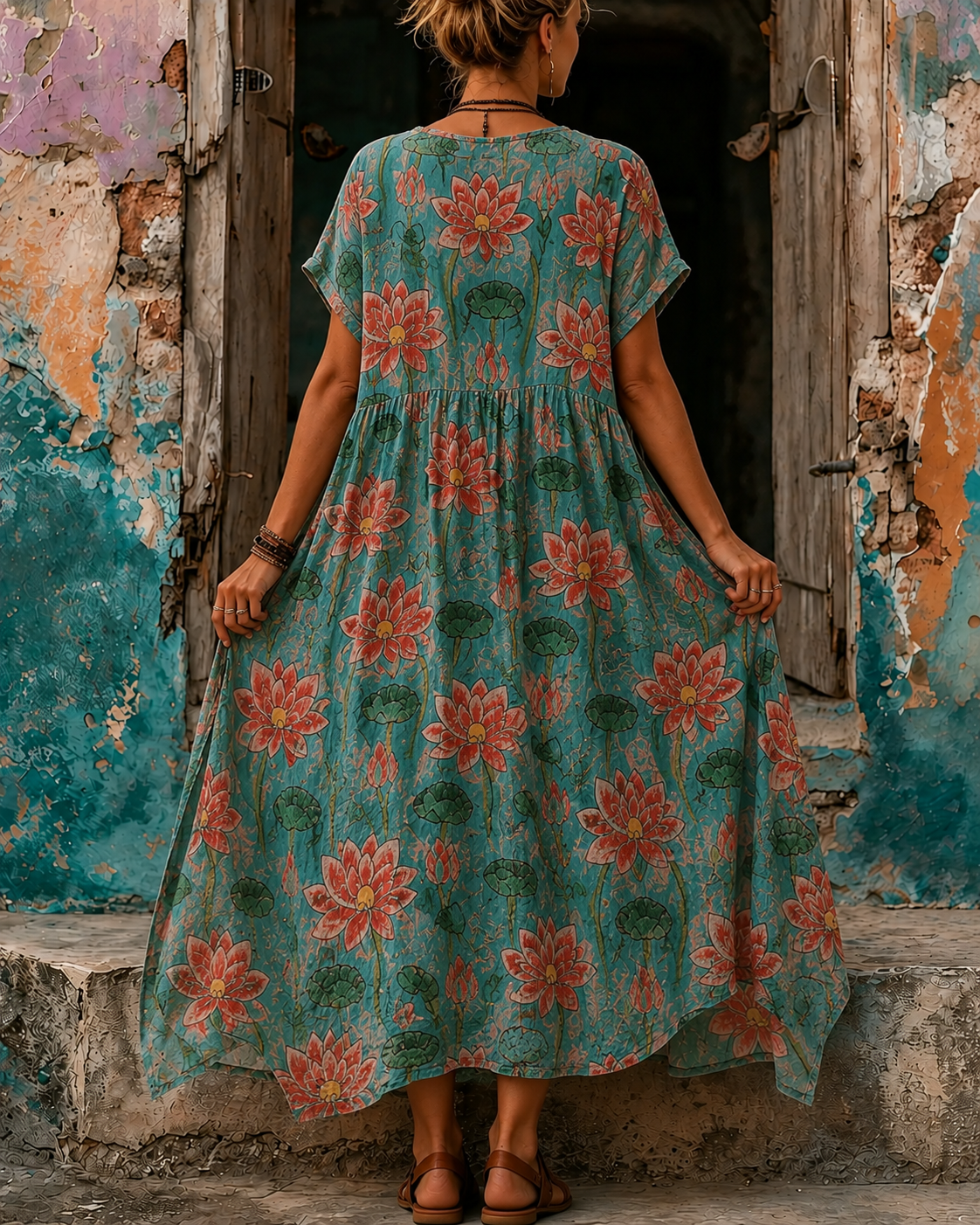 Casual Vacation Floral Print Dress