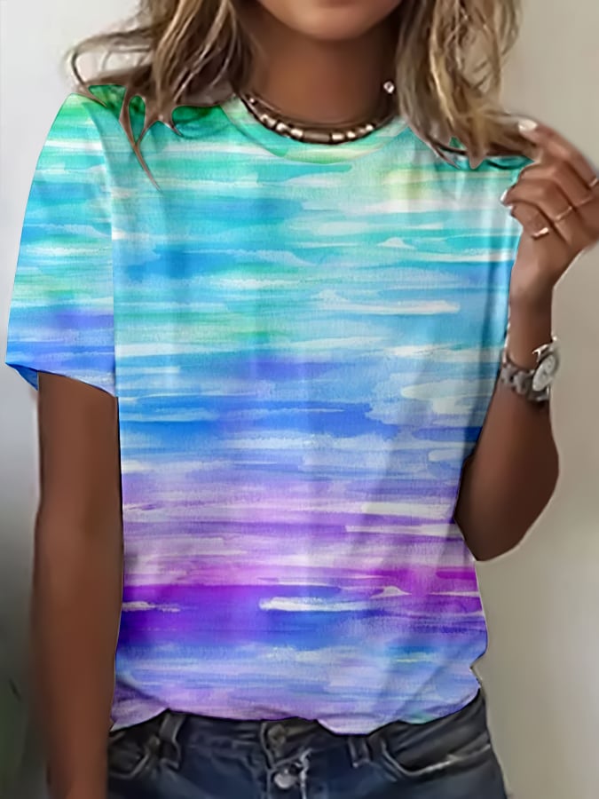 Women's Diabetes Awareness Print Casual T-Shirt