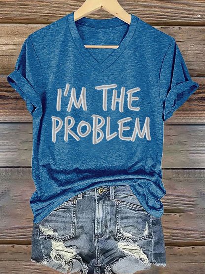 Women's I'm The Problem Printed Short-Sleeved T-Shirt