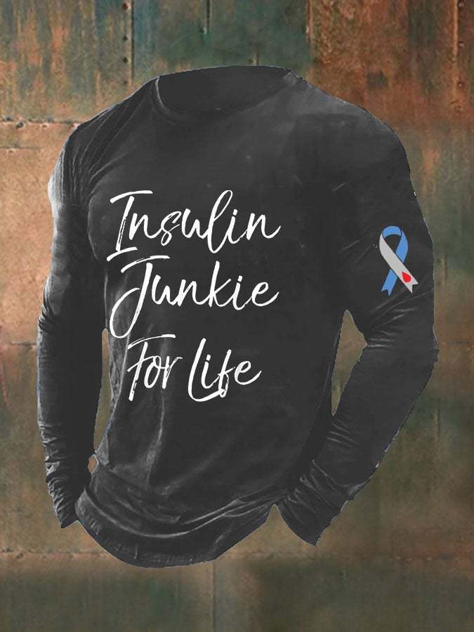 Men's Funny Insulin Junkie for Life Diabetes Awareness Top