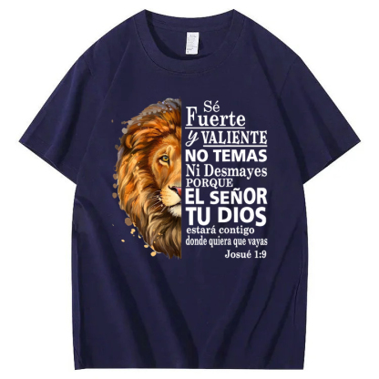 Valiente Josue 1:9 Spanish Christian Bible Verse T-Shirt