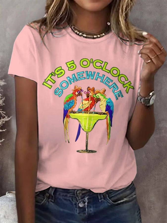 Women's Retro 5 O'clock Print T-Shirt