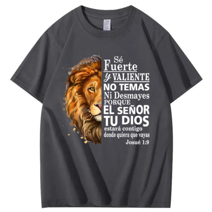Valiente Josue 1:9 Spanish Christian Bible Verse T-Shirt