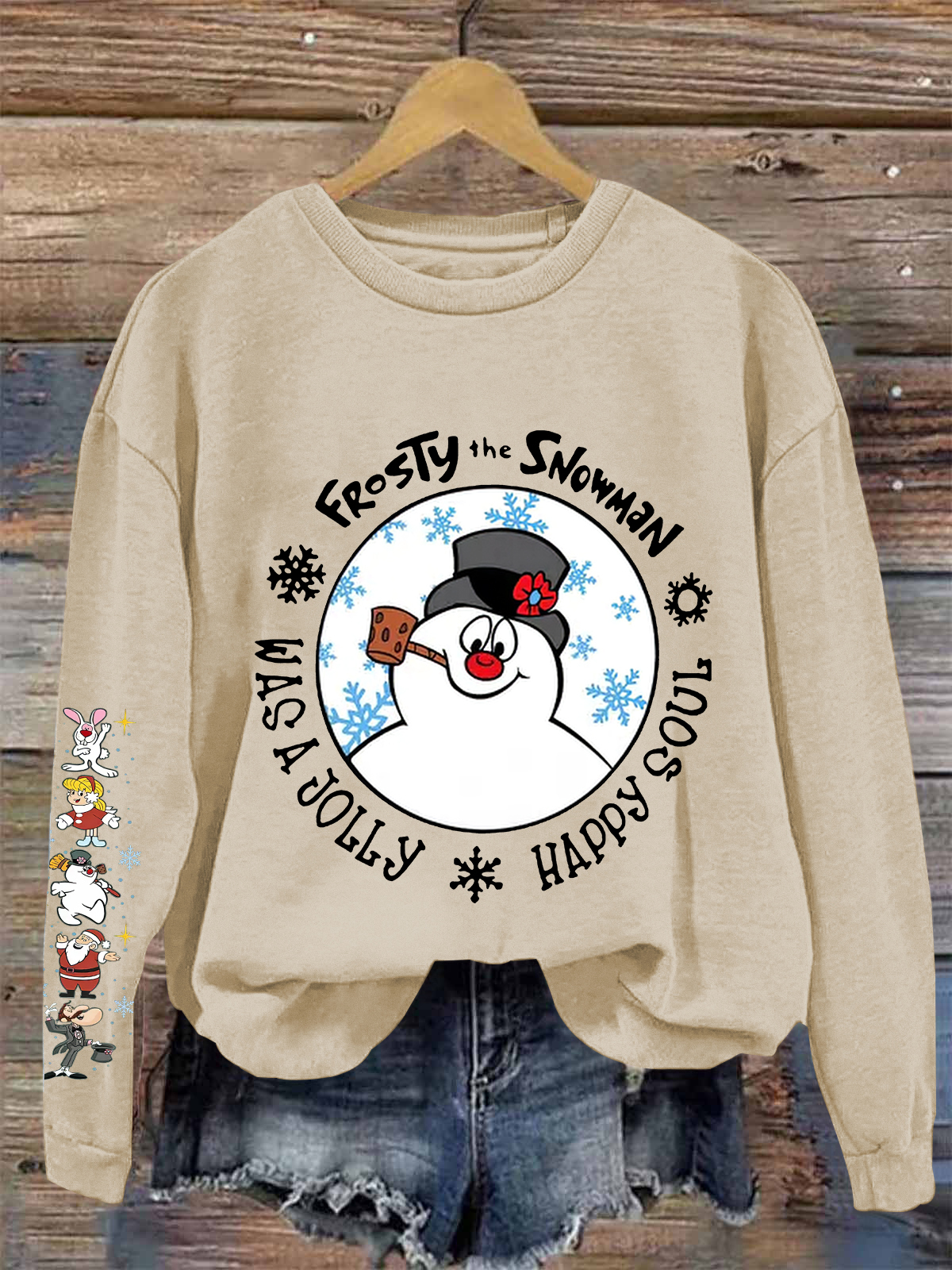 Frosty The Snowman Printed Fleece-lined Unisex Sweatshirt