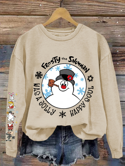 Frosty The Snowman Printed Fleece-lined Unisex Sweatshirt
