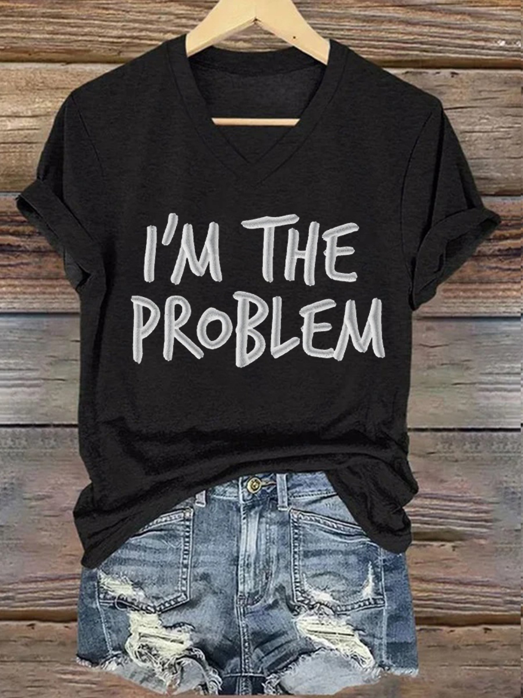 Women's I'm The Problem Printed Short-Sleeved T-Shirt