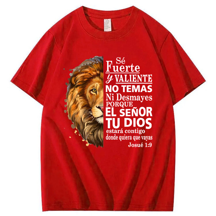 Valiente Josue 1:9 Spanish Christian Bible Verse T-Shirt
