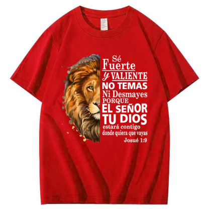 Valiente Josue 1:9 Spanish Christian Bible Verse T-Shirt