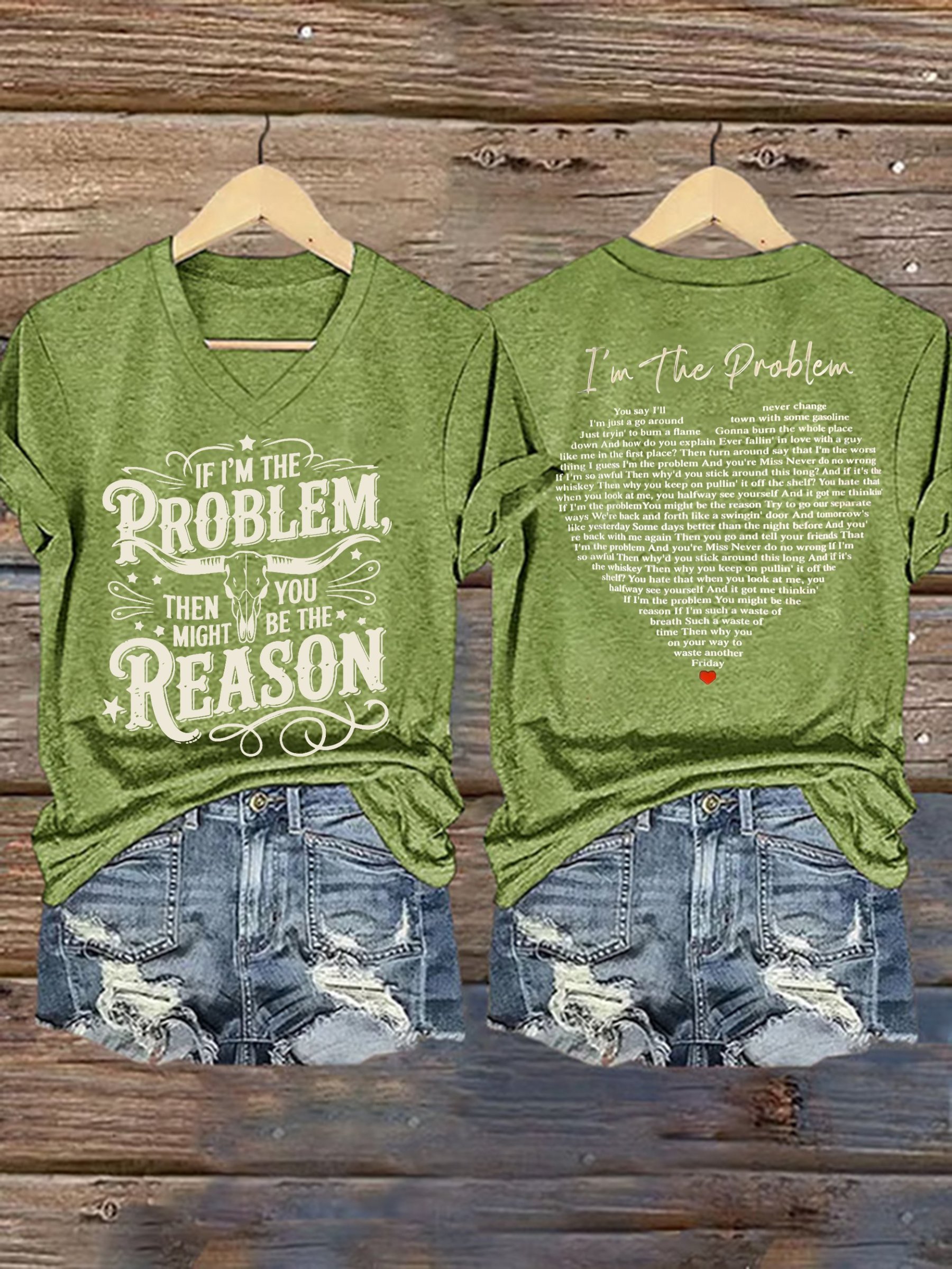 Women's If I'm The Problem You Might Be The Reason Printed Short-Sleeved T-Shirt