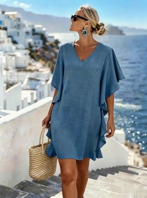 Women'S Casual Solid Color  Dress